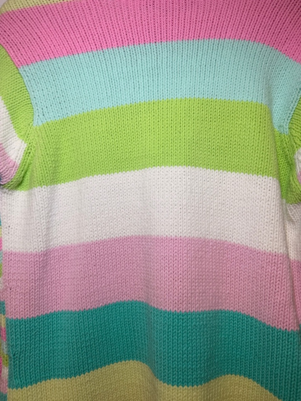 Vintage David Brooks Pastel Striped‎ V-Neck Spring Sweater Preppy 90s M Coastal - Picture 8 of 11
